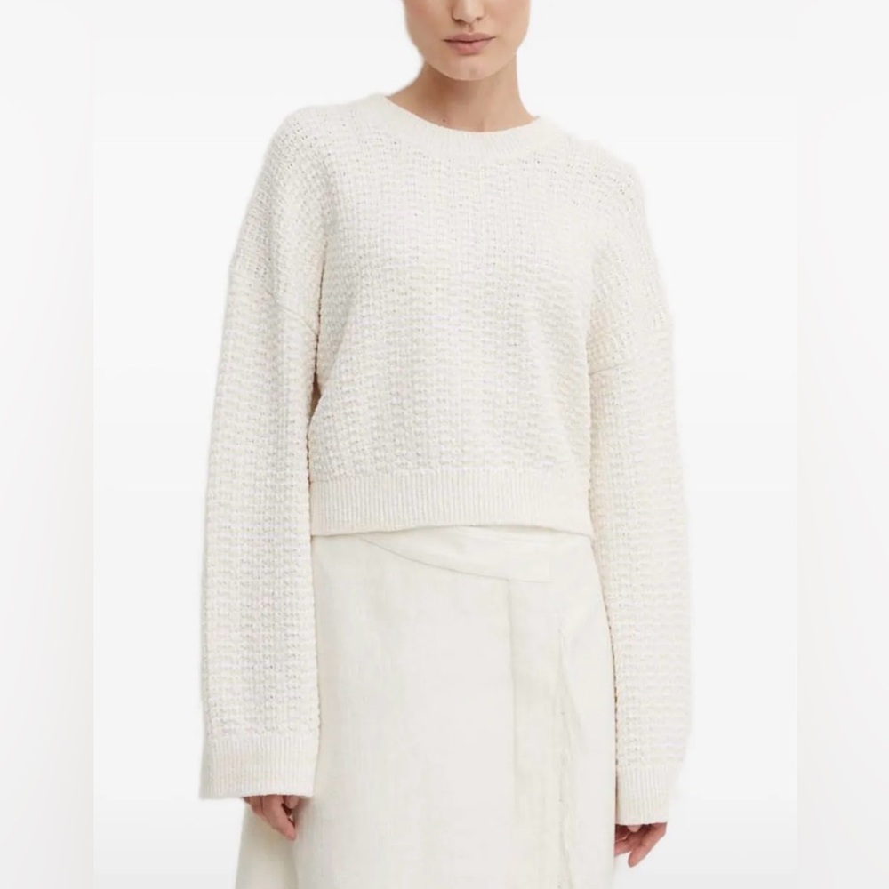 A.L.C. White/ivory boxy crew sweater, L